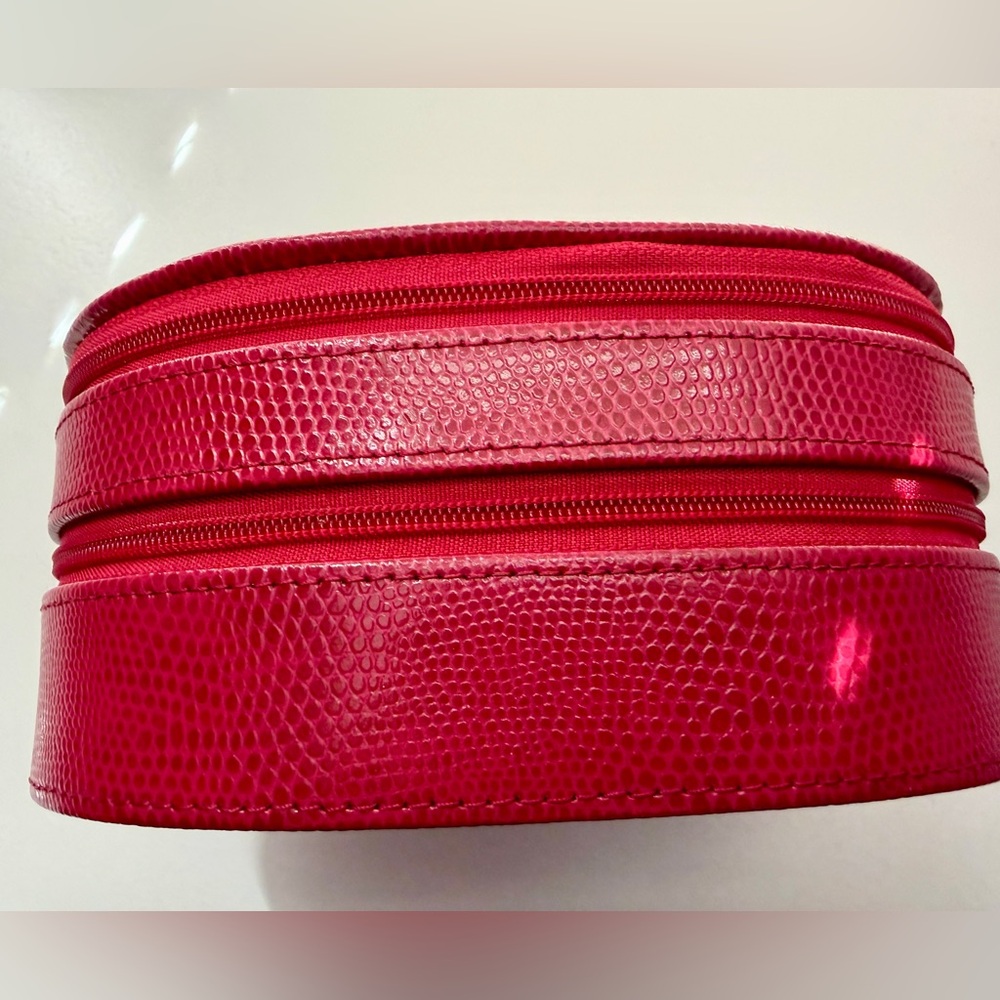 Two-Level Leather Jewelry Box, Red Lizard - Picture 7 of 12